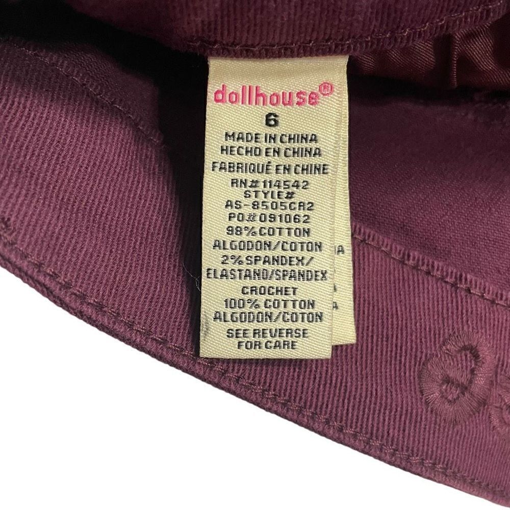 Dollhouse Burgundy Lace Front Shorts Women's Size 6 - Picture 5 of 7
